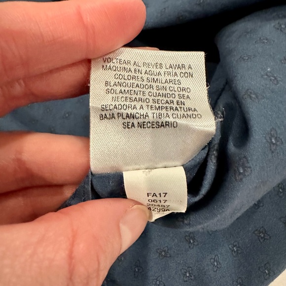 Club Room Mens Blue Patterned Regular Fit Long Sleeve Button Up FLAWED Size XL - Picture 7 of 11